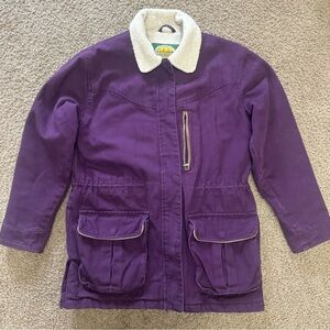 Cabela's Workwear Jacket Women’s S Barn Coat Chore Purple Sherpa Lined